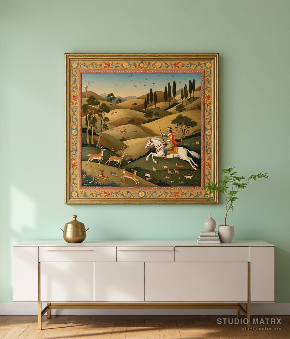 Ragamala Hunting Scene — Sage Wall