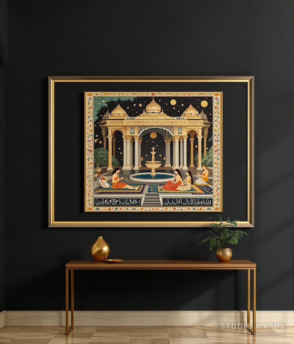 Courtly Pavilion Romance — Charcoal Wall