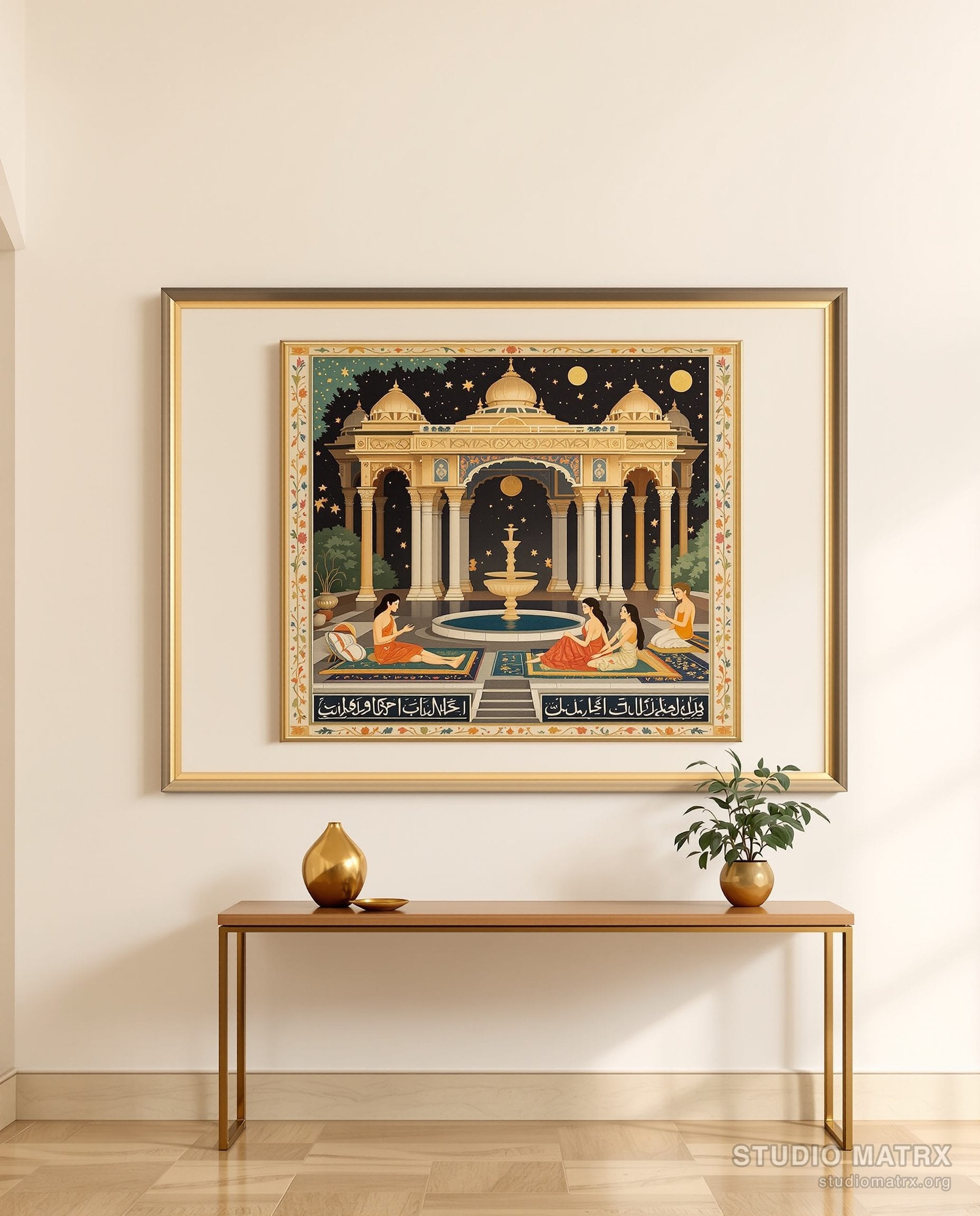 Courtly Pavilion Romance — Warm White Wall