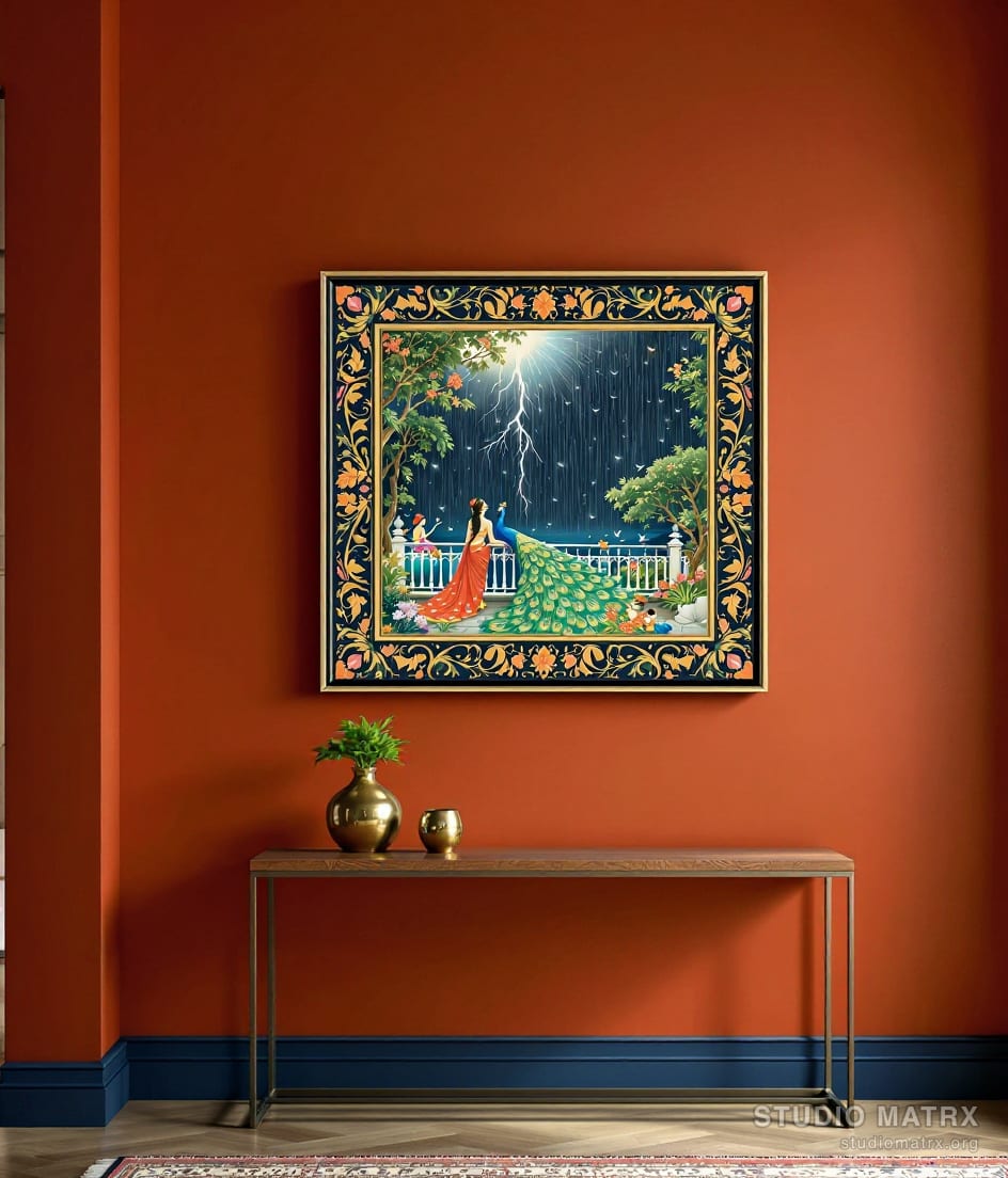 Peacock And Lady Monsoon — Terracotta Wall