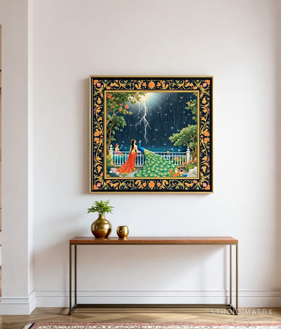 Peacock And Lady Monsoon — Warm White Wall