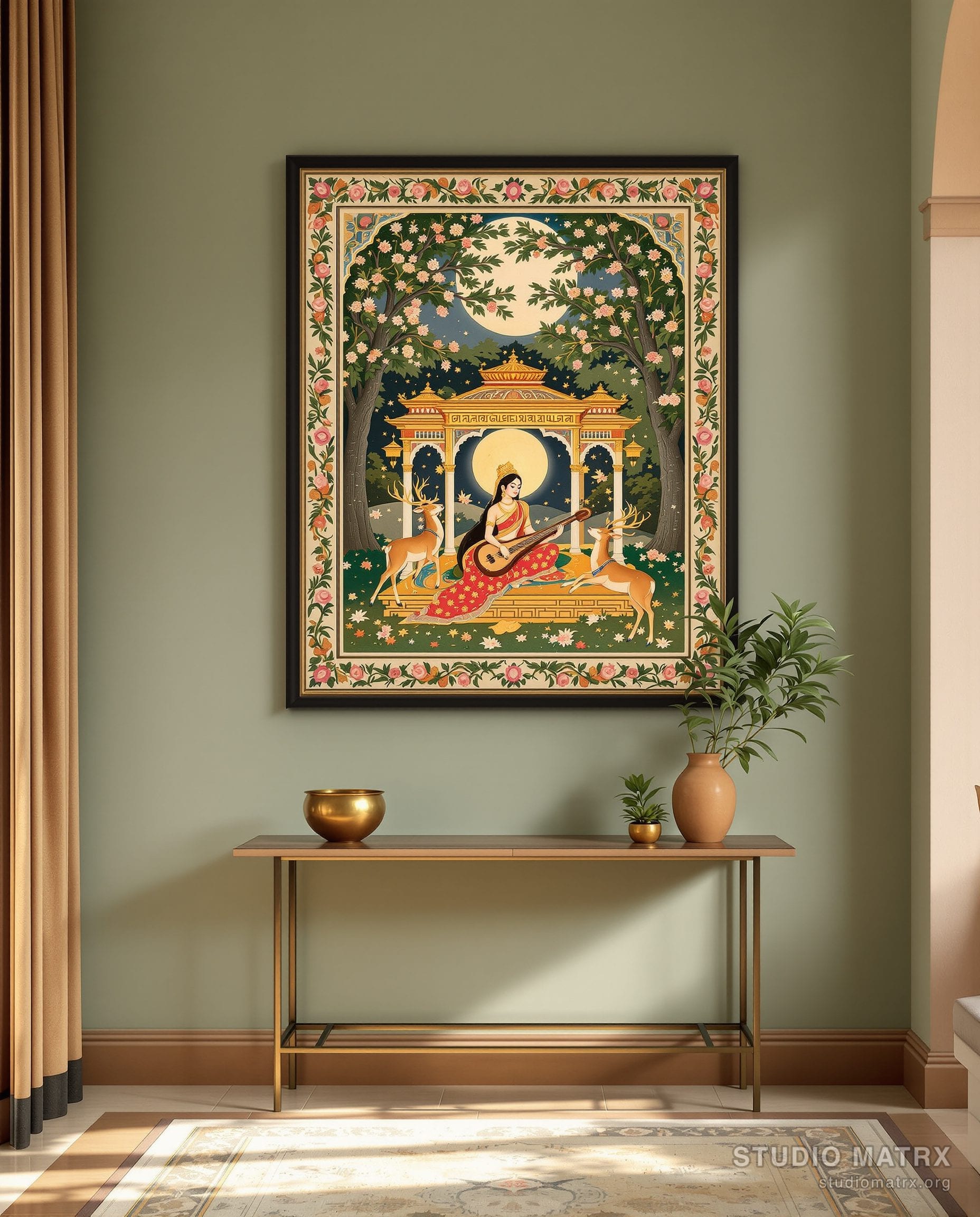 Ragamala Ragini With Veena — Sage Wall