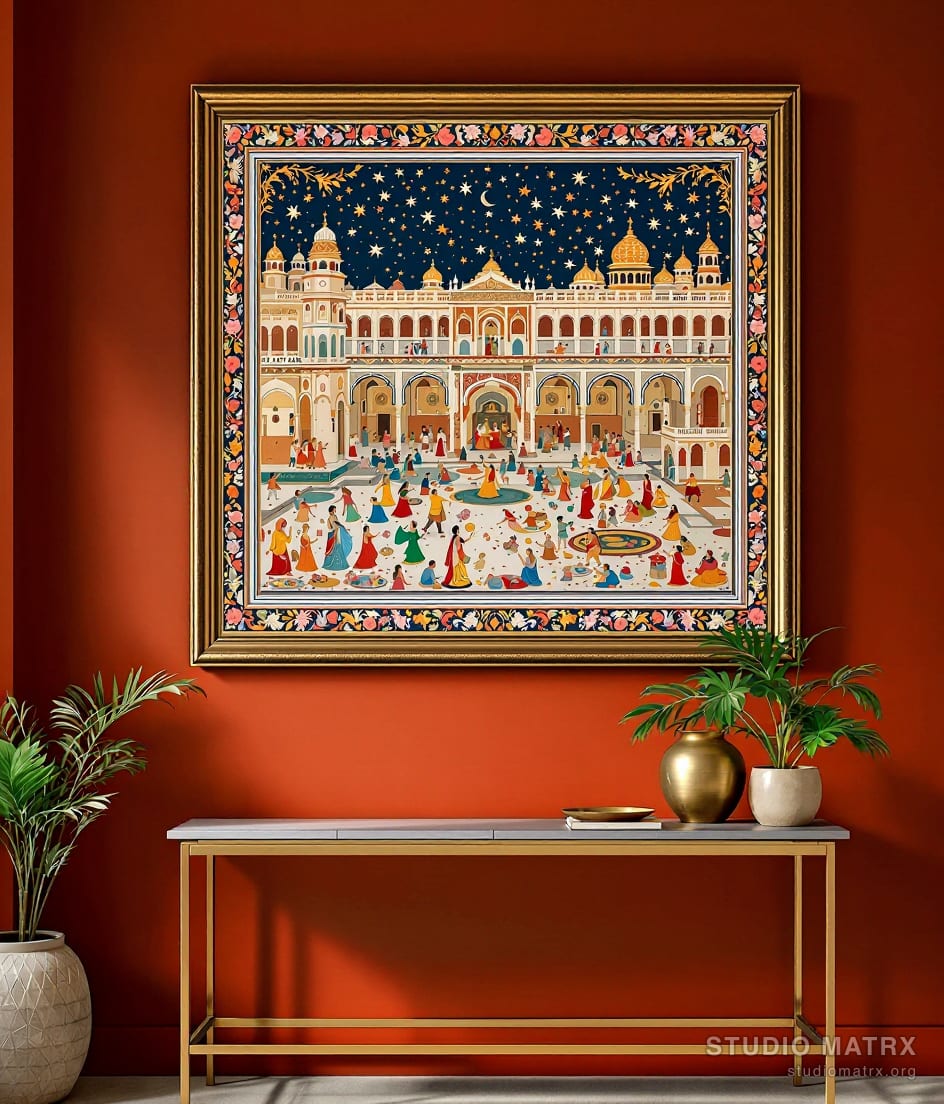 Rajasthani Holi Festival — Terracotta Wall