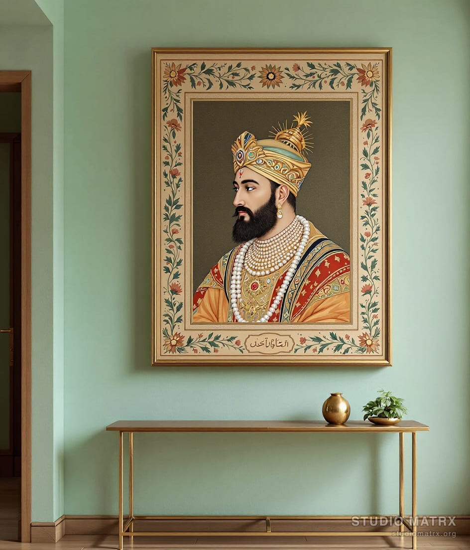 Shah Jahan Royal Portrait — Sage Wall