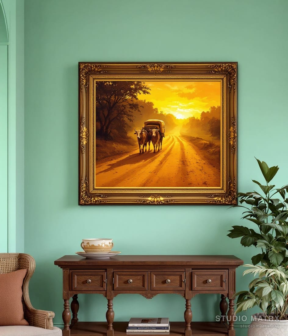 Bullock Cart at Dusk — Sage Wall