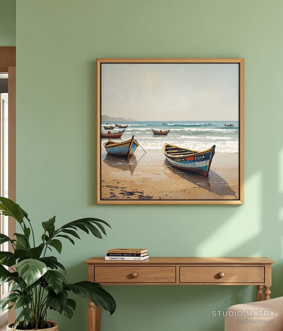 Goa Coast Fishing Boats — Sage Wall