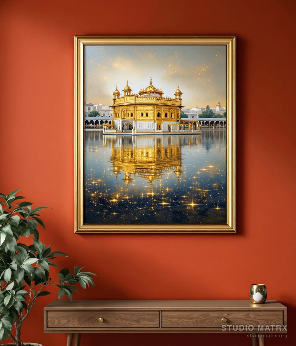 Golden Temple Reflections — Terracotta Wall