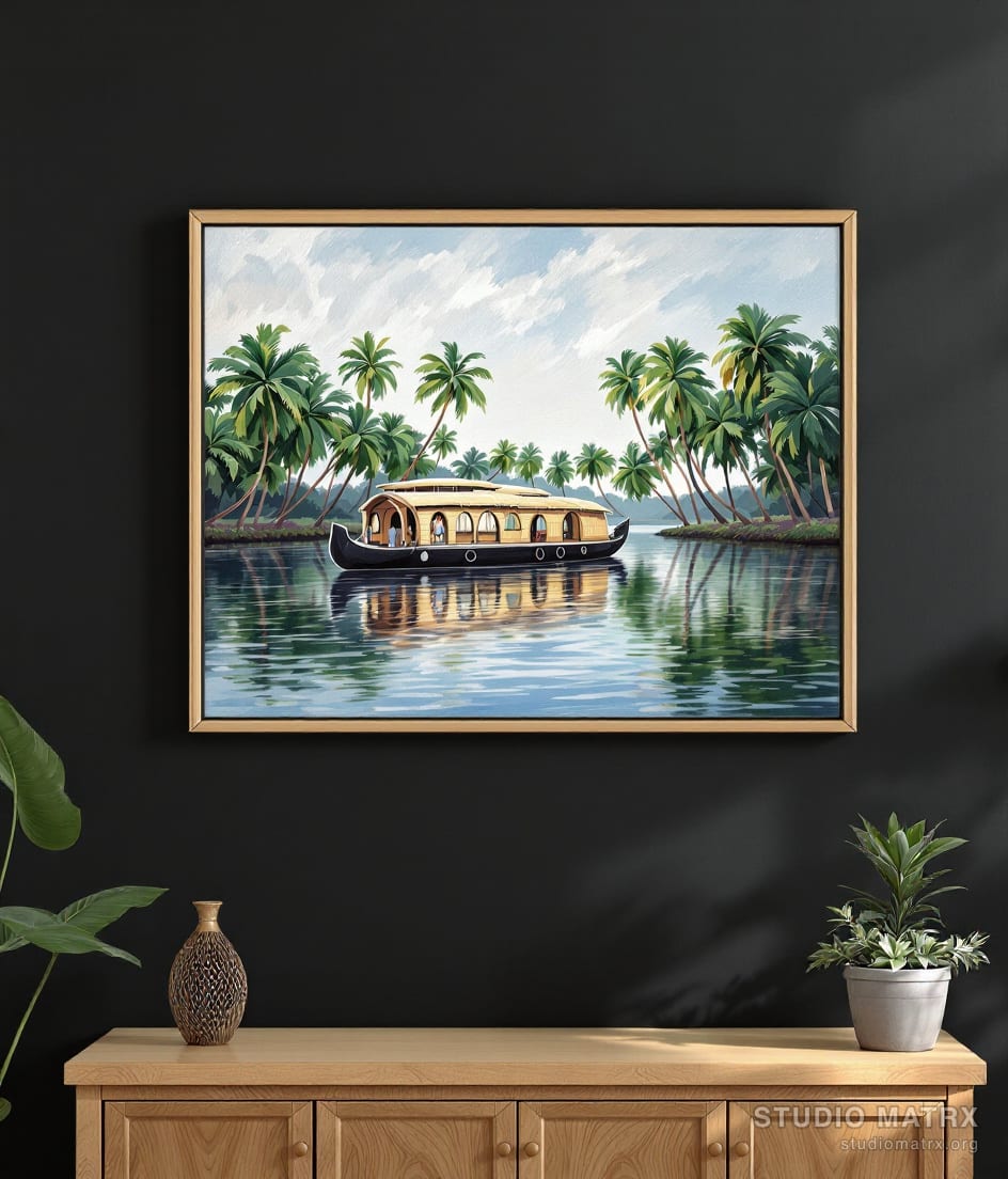 Kerala Backwaters Houseboat — Charcoal Wall