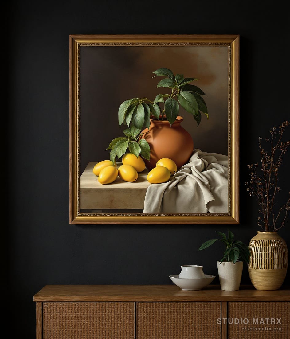 Alphonso Mangoes and Terracotta — Charcoal Wall