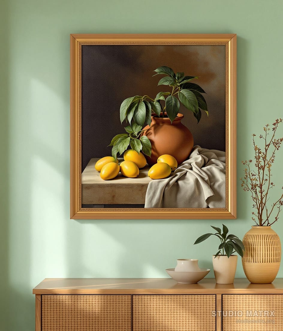 Alphonso Mangoes and Terracotta — Sage Wall