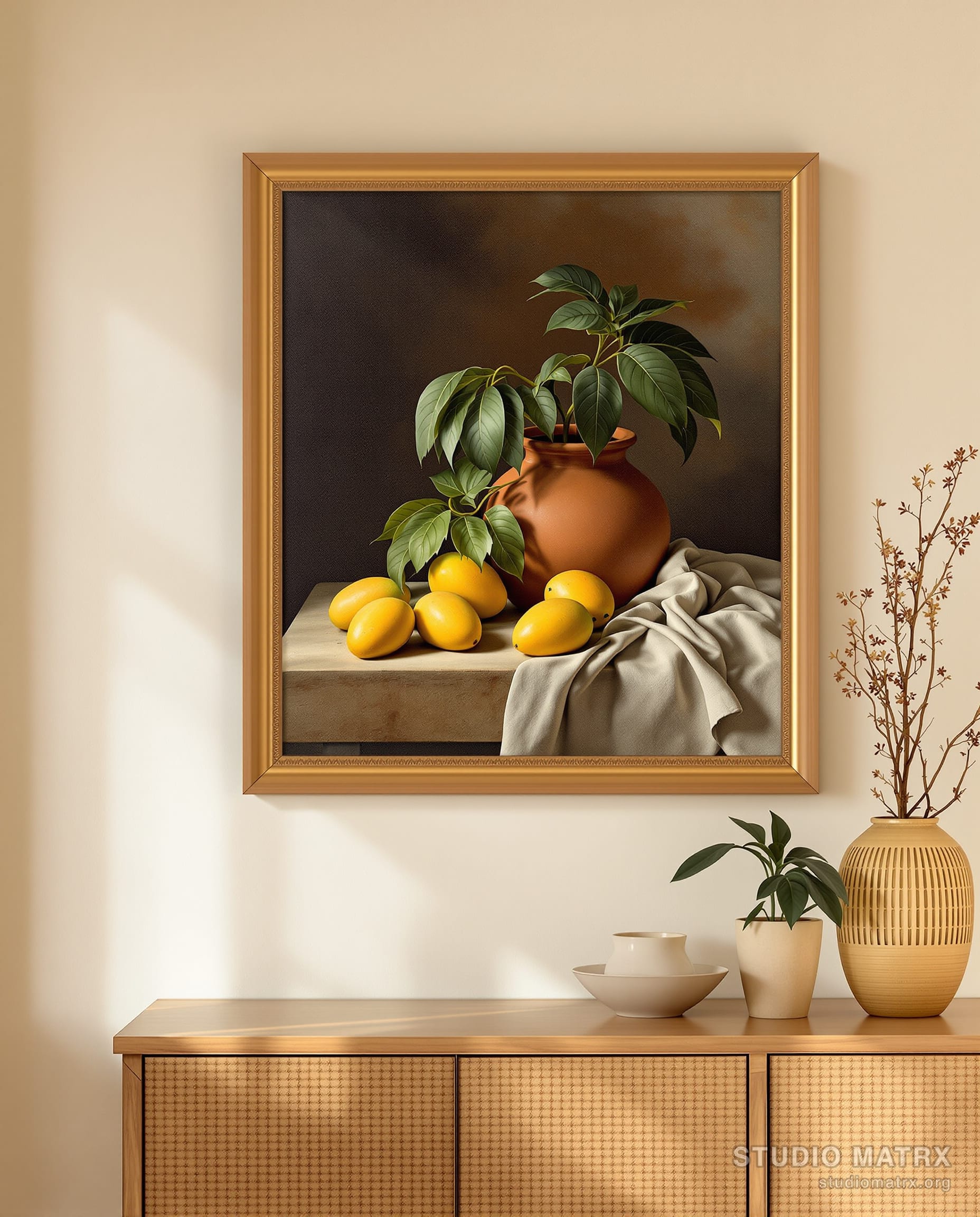 Alphonso Mangoes and Terracotta — Warm White Wall