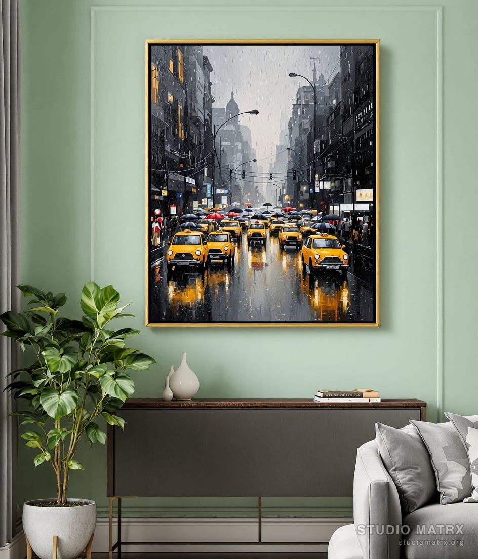 Mumbai Rain-Soaked Street — Sage Wall