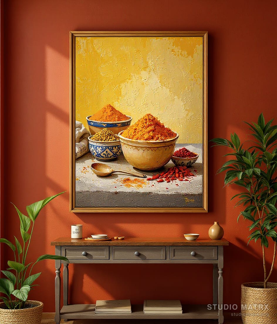 Indian Spice Still Life — Terracotta Wall