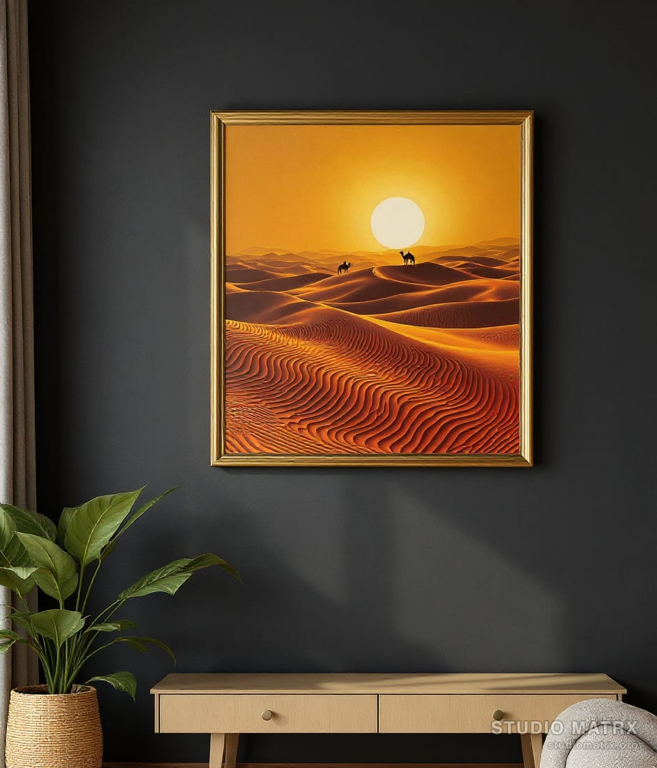 Thar Desert at Sunset — Charcoal Wall