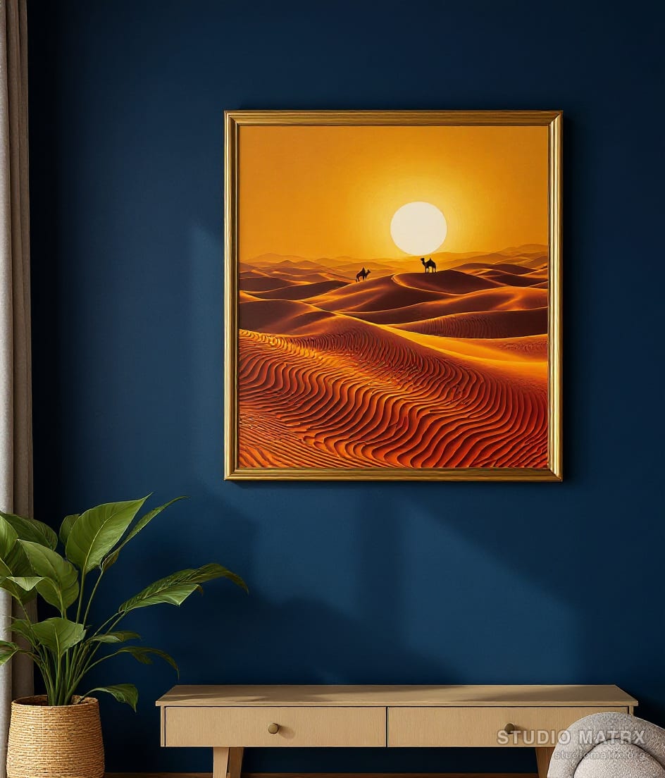 Thar Desert at Sunset — Navy Wall
