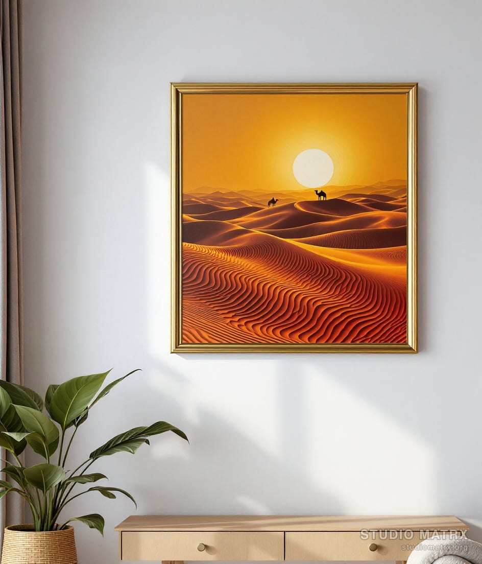 Thar Desert at Sunset — Warm White Wall