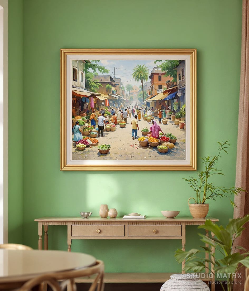 Village Market Morning — Sage Wall