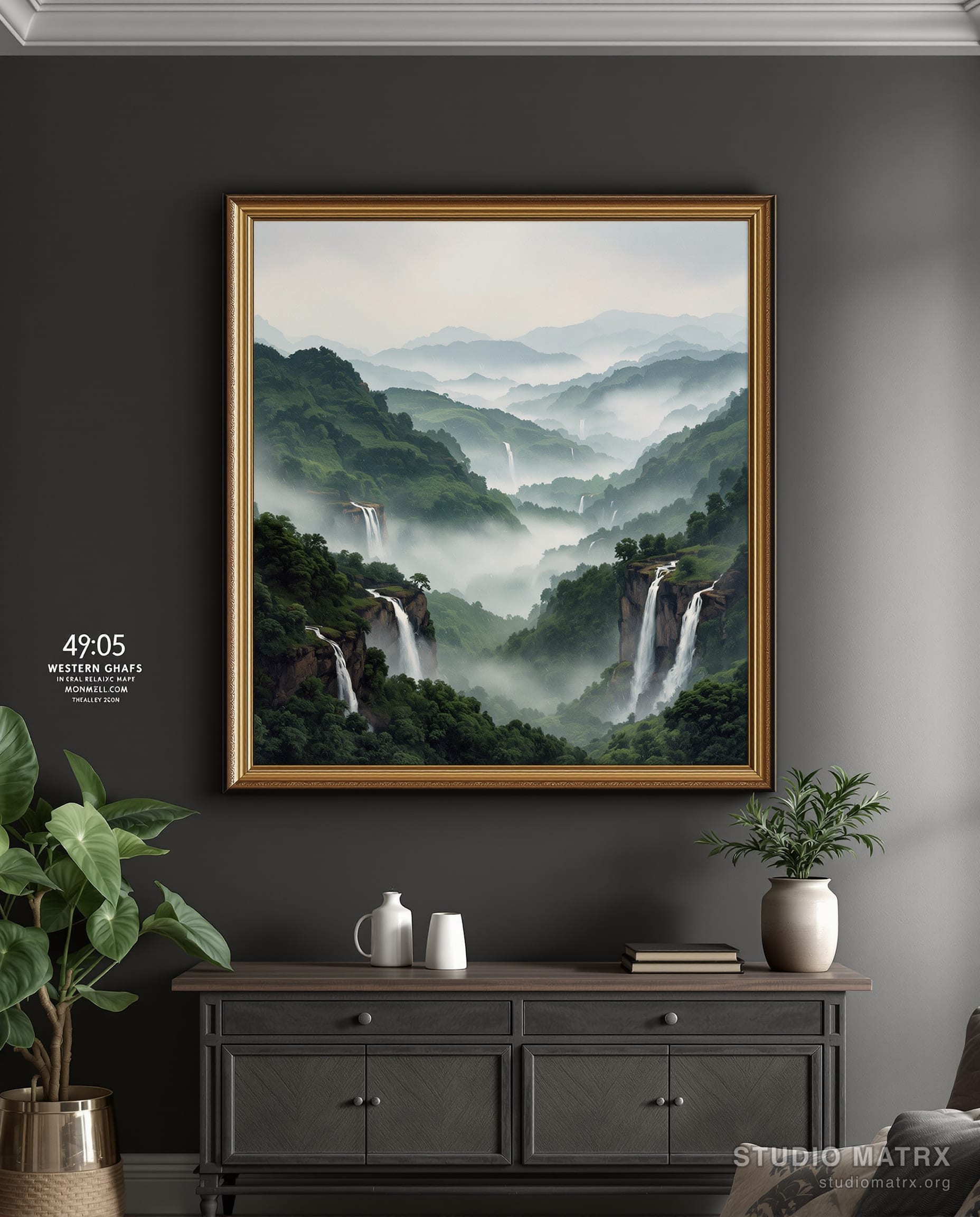 Western Ghats in Monsoon — Charcoal Wall