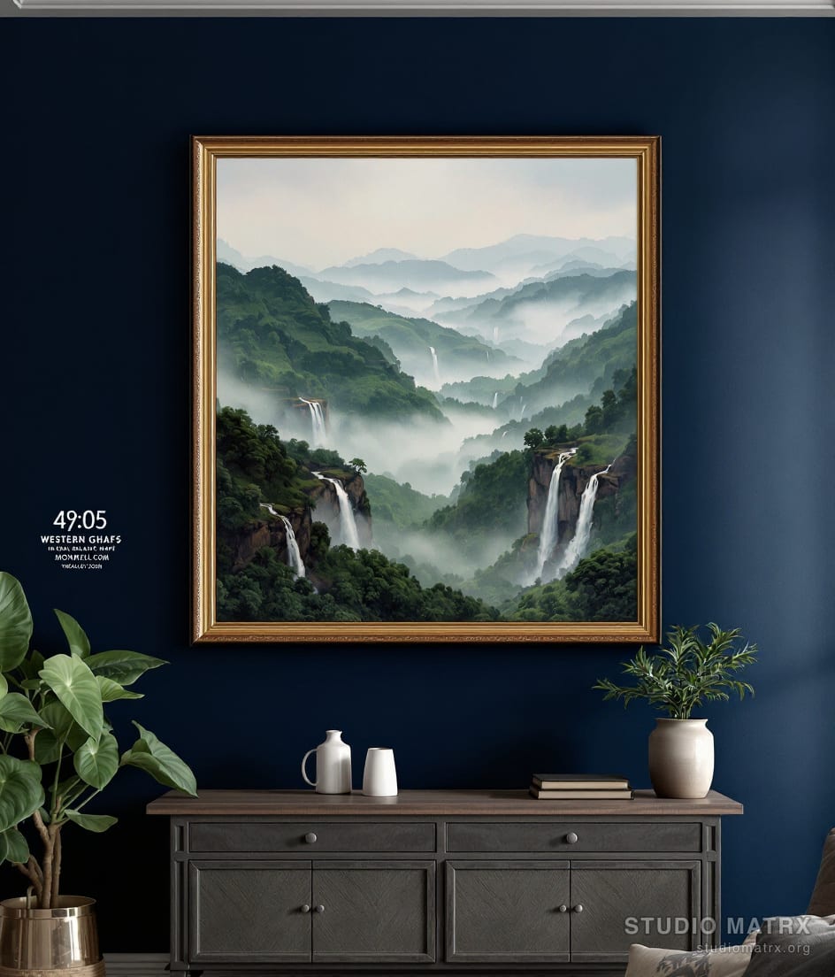Western Ghats in Monsoon — Navy Wall