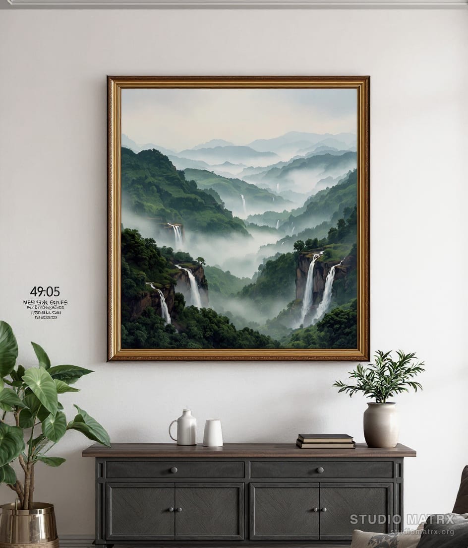 Western Ghats in Monsoon — Warm White Wall