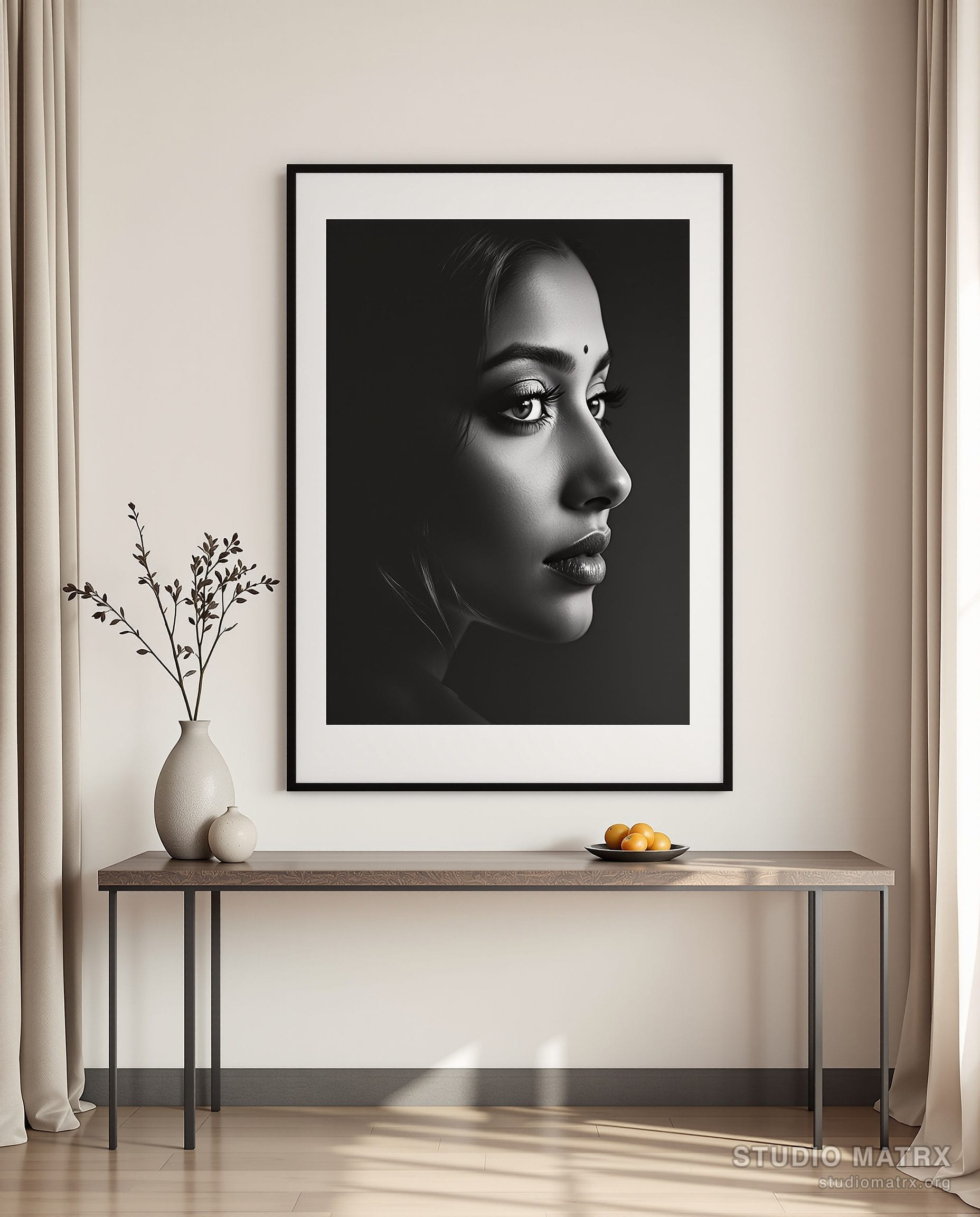 Black And White Portrait Wall Art — Warm White Wall
