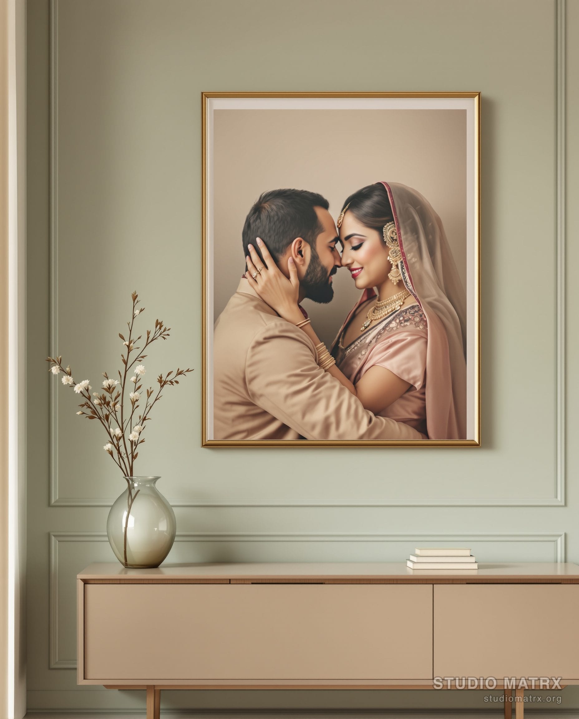 Couple Portrait Painting — Sage Wall