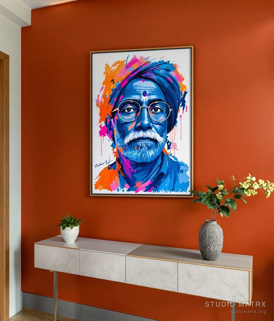 Expressive Colour Portrait — Terracotta Wall