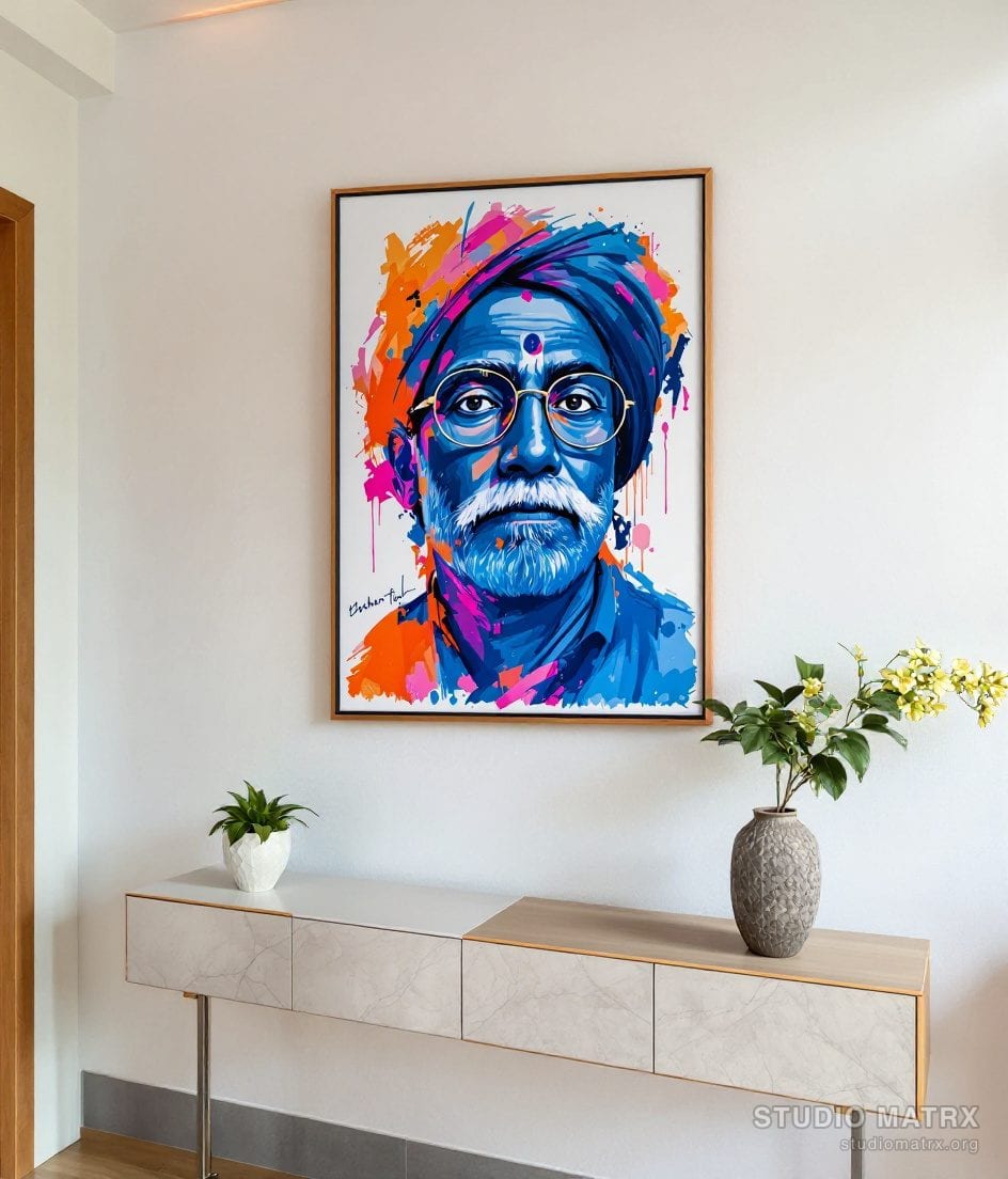 Expressive Colour Portrait — Warm White Wall