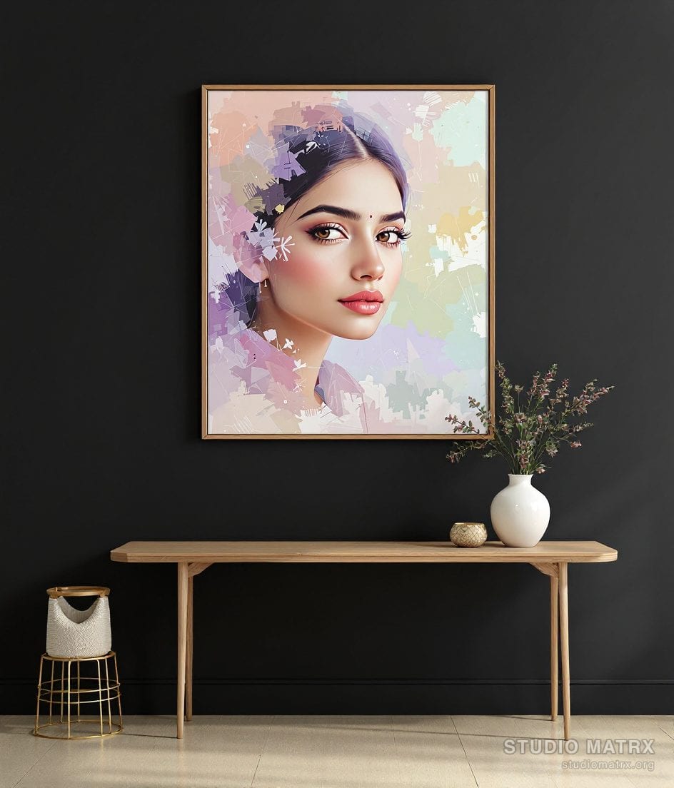 Impressionist Portrait Of A Woman — Charcoal Wall