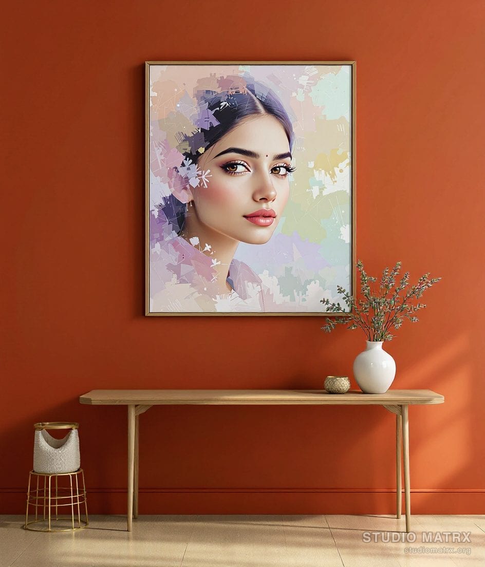 Impressionist Portrait Of A Woman — Terracotta Wall