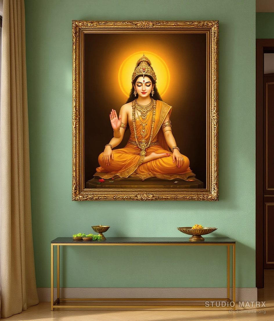 Indian Classical Devotional Portrait — Sage Wall