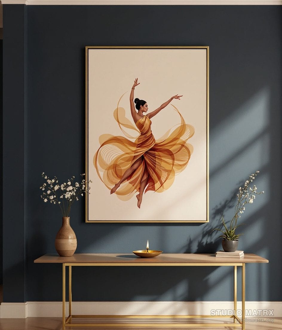 Modern Portrait Of A Dancer — Charcoal Wall