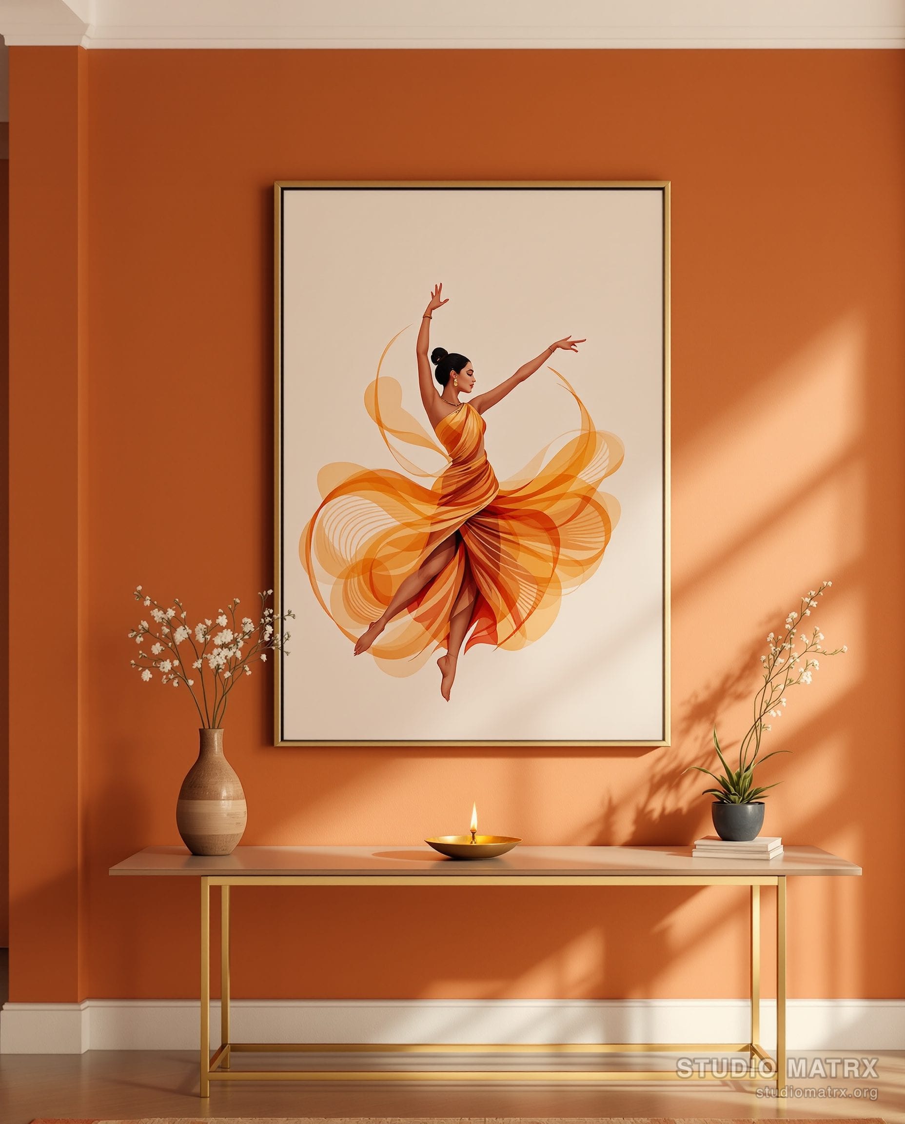 Modern Portrait Of A Dancer — Terracotta Wall