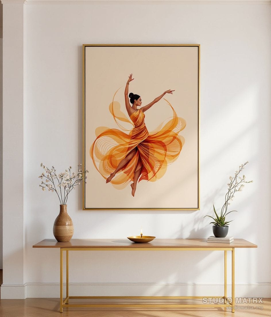 Modern Portrait Of A Dancer — Warm White Wall