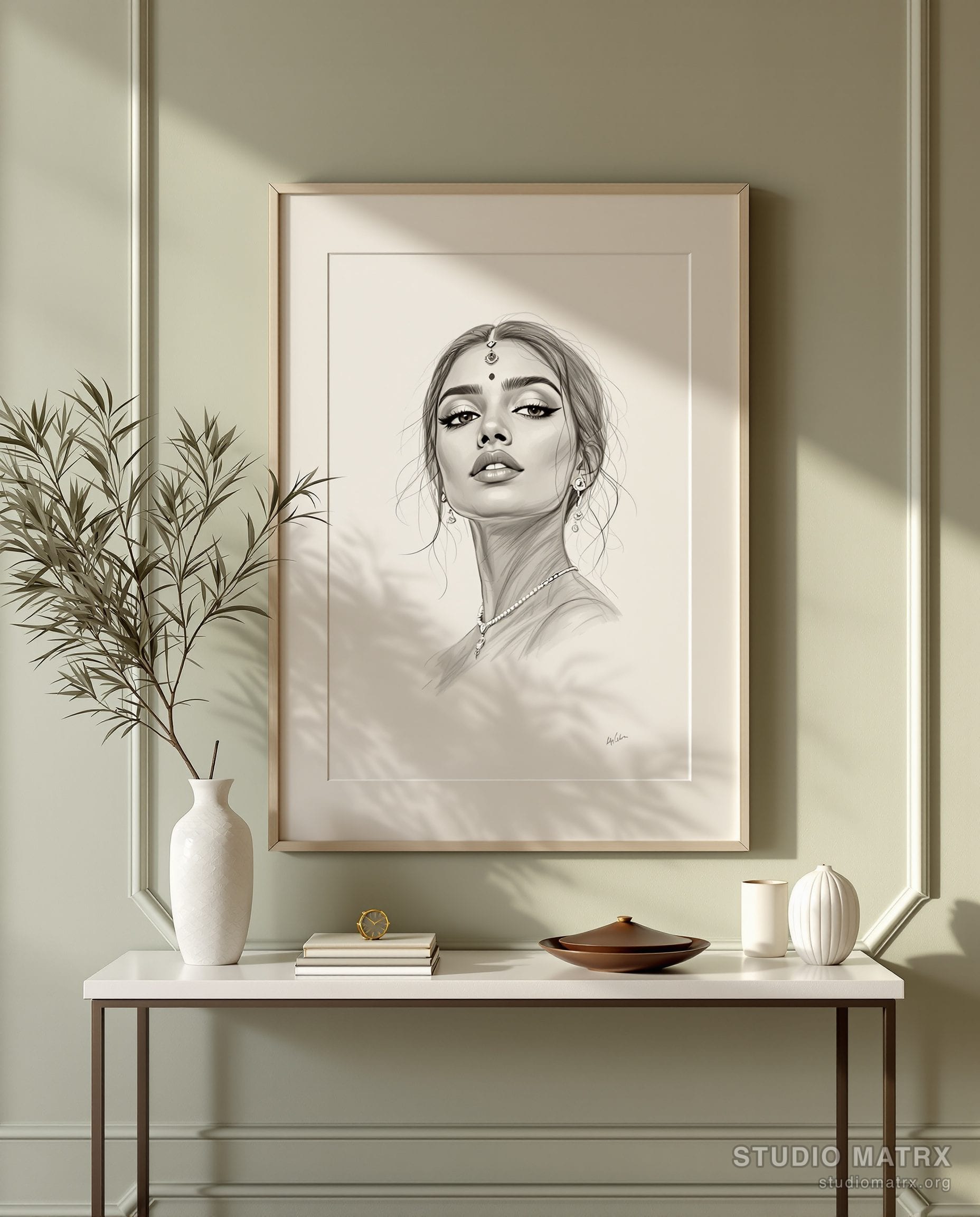 Pencil Sketch Portrait — Sage Wall