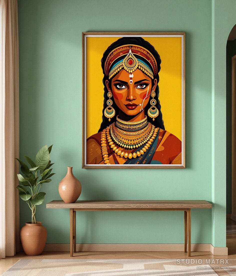 Tribal Face Portrait — Sage Wall