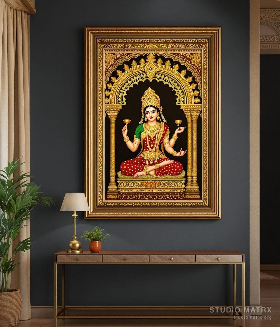 Annapurna Tanjore Painting — Charcoal Wall