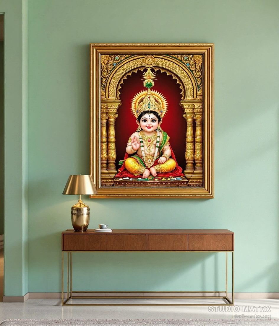 Bala Krishna Tanjore Painting — Sage Wall