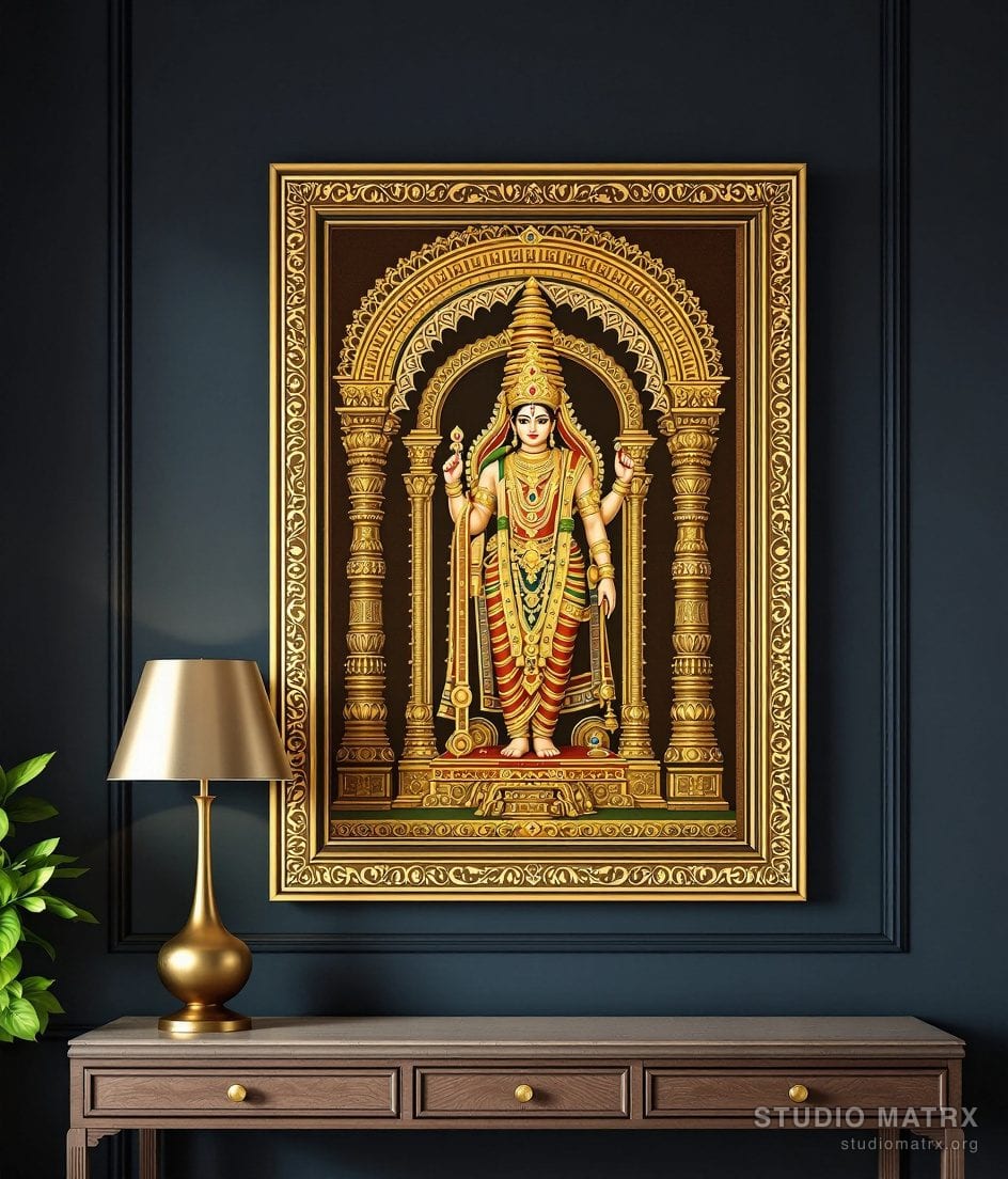 Balaji Venkateswara Painting — Charcoal Wall