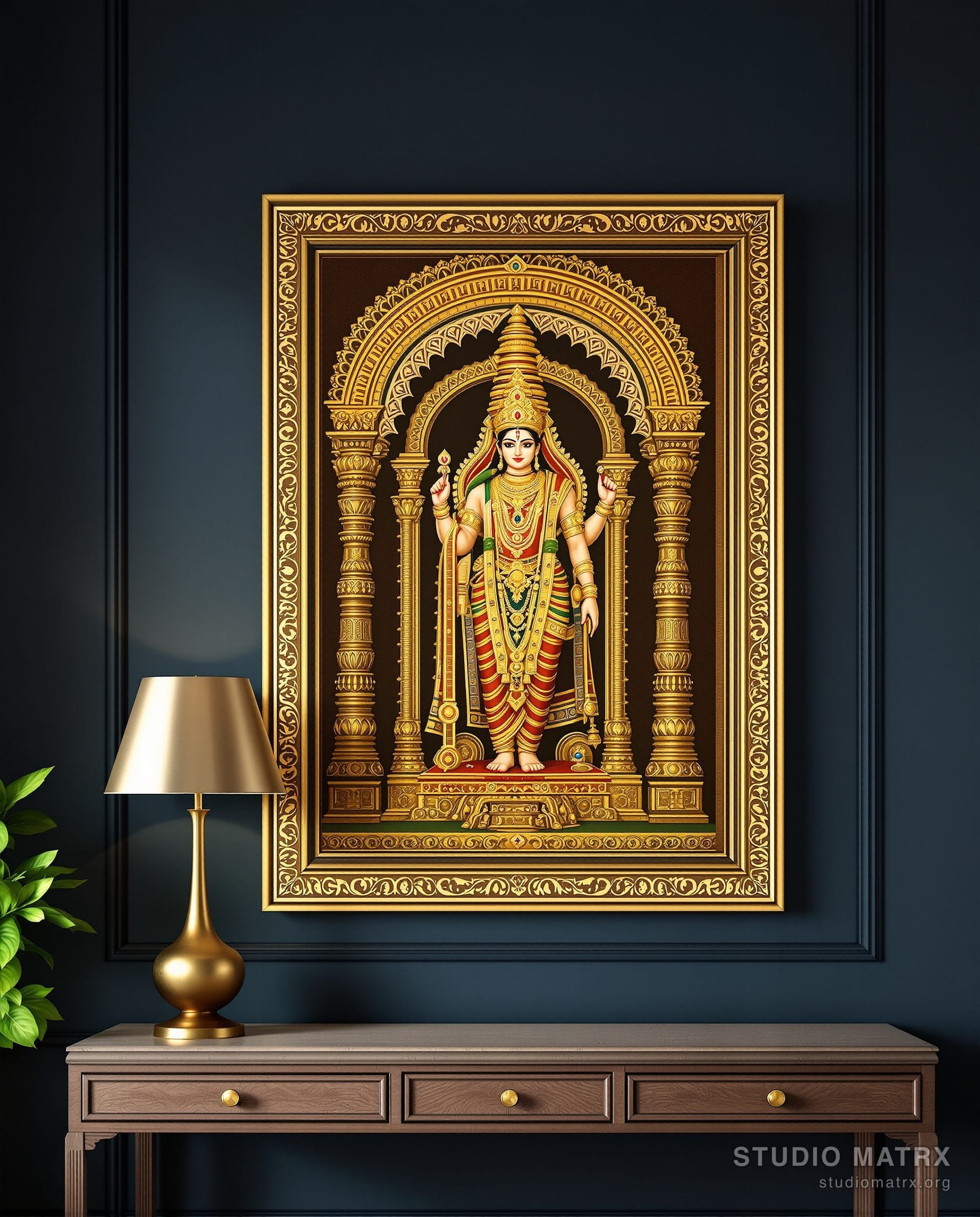 Balaji Venkateswara Painting — Navy Wall