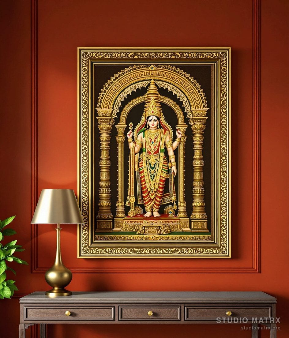 Balaji Venkateswara Painting — Terracotta Wall