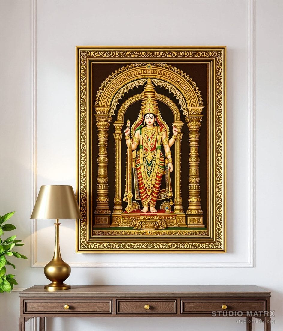 Balaji Venkateswara Painting — Warm White Wall
