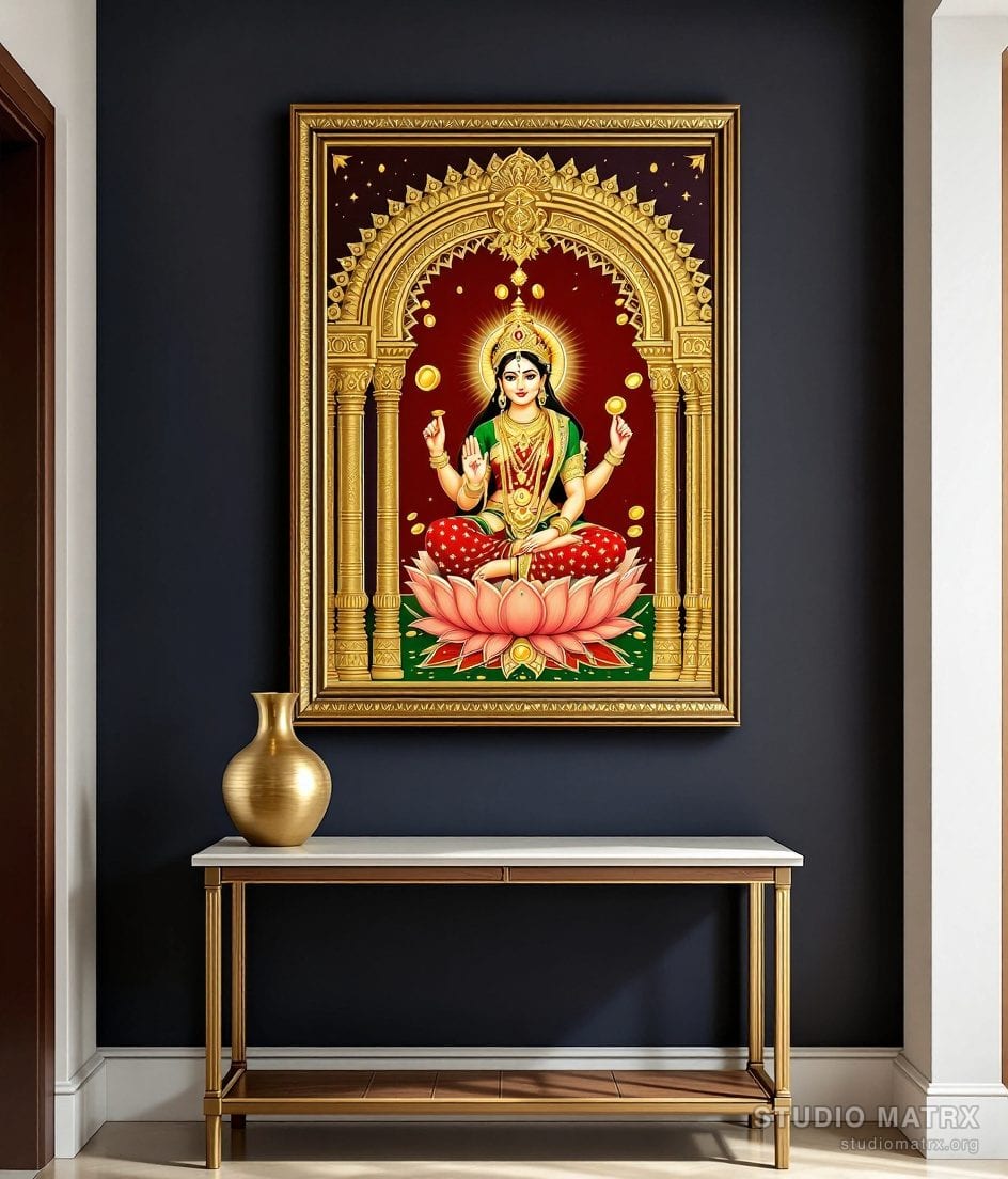 Dhana Lakshmi Painting — Charcoal Wall