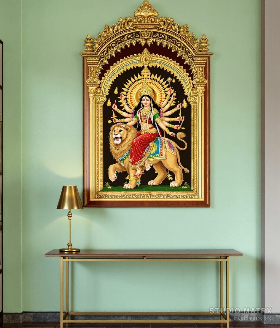 Durga Tanjore Painting — Sage Wall