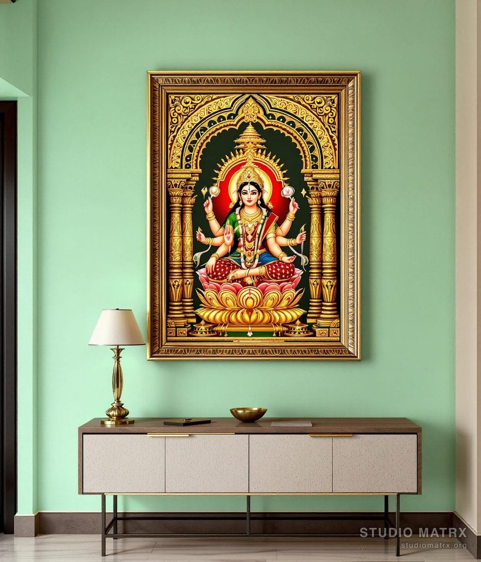 Gaja Lakshmi Tanjore Painting — Sage Wall