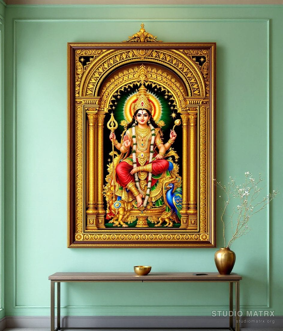 Murugan Tanjore Painting — Sage Wall