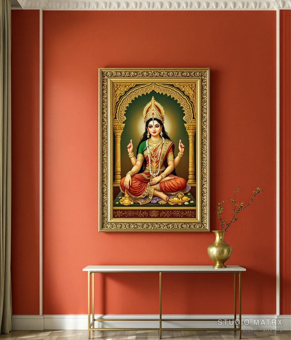 Parvati Tanjore Painting — Terracotta Wall