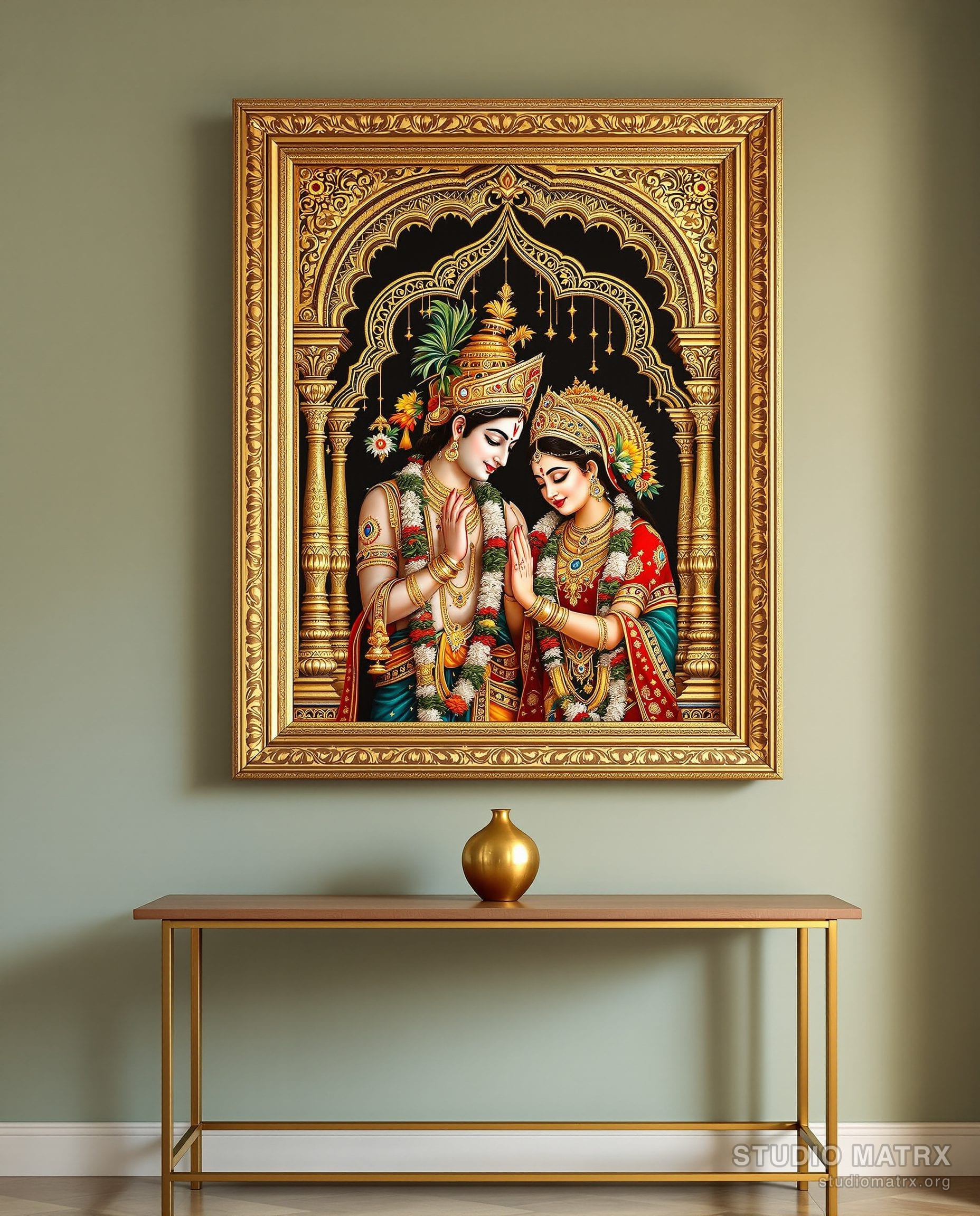 Radha Krishna Tanjore Painting — Sage Wall