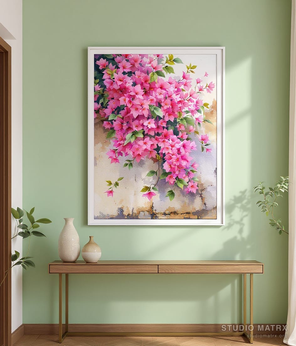 Bougainvillea Cascade — Sage Wall