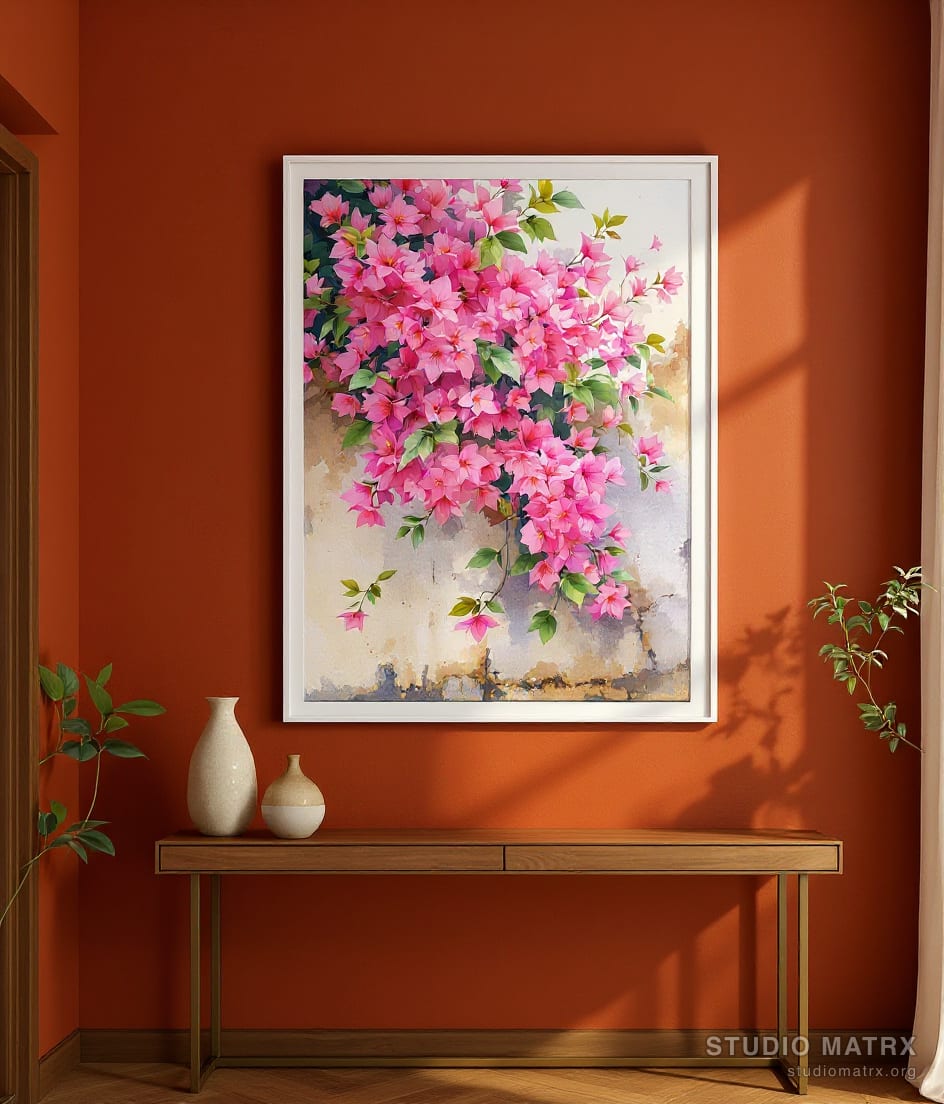 Bougainvillea Cascade — Terracotta Wall